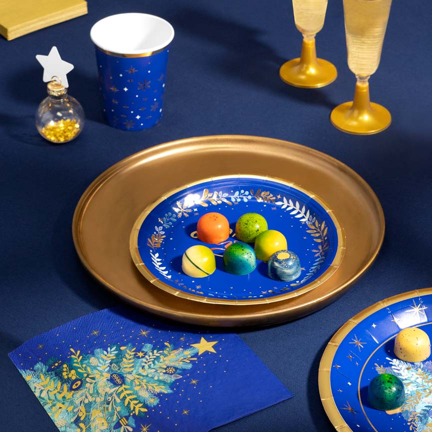 Vaso Cartón Navidad 270 cc Azul Noche - Image 4