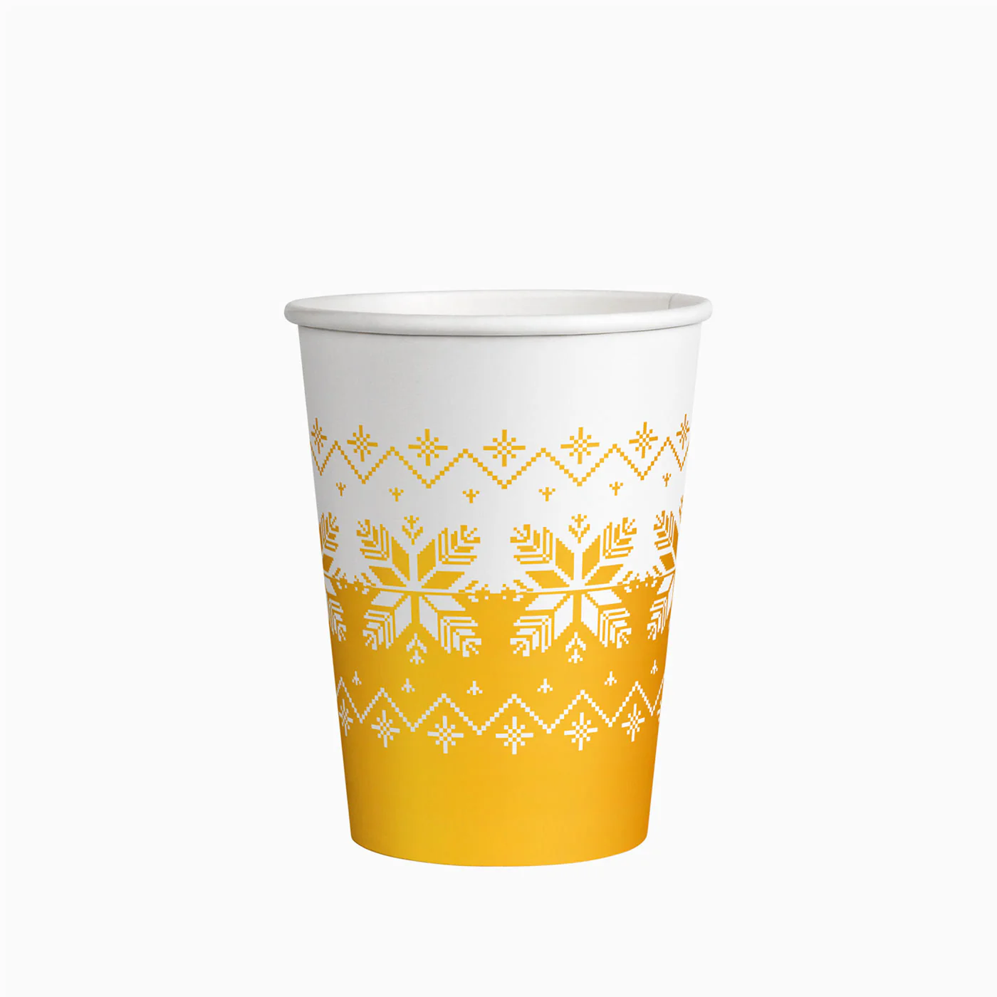 Vaso Cartón Navidad 270 cc Jacquard Oro