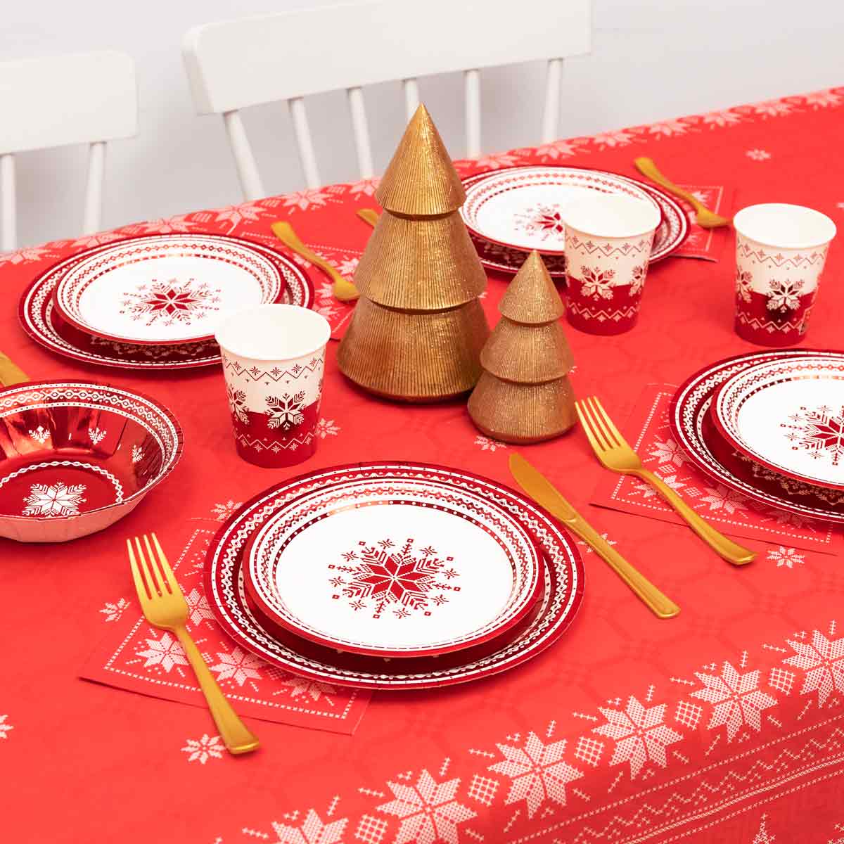Vaso Cartón Navidad 270 cc Jacquard Rojo - Image 2