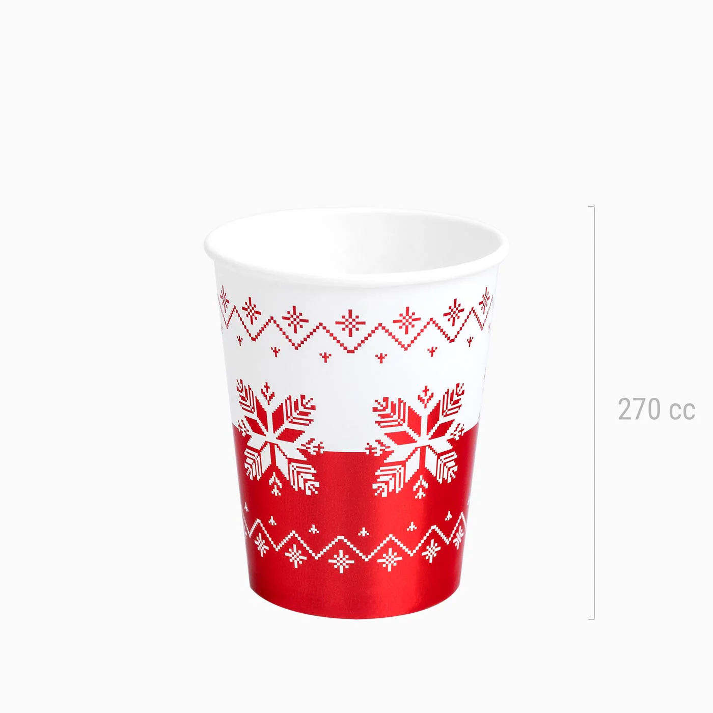 Vaso Cartón Navidad 270 cc Jacquard Rojo - Image 5