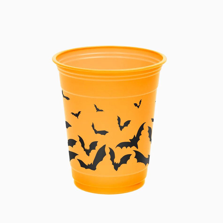 Vaso Premium Plástico Reutilizable Halloween 360 cc Murciélagos
