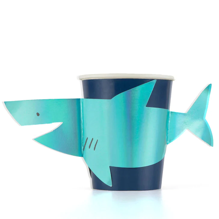 Vasos Cartón 256 cc Tiburón 3D