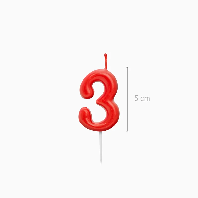 Vela Número Pequeña Básica 5 cm Rojo - Image 40