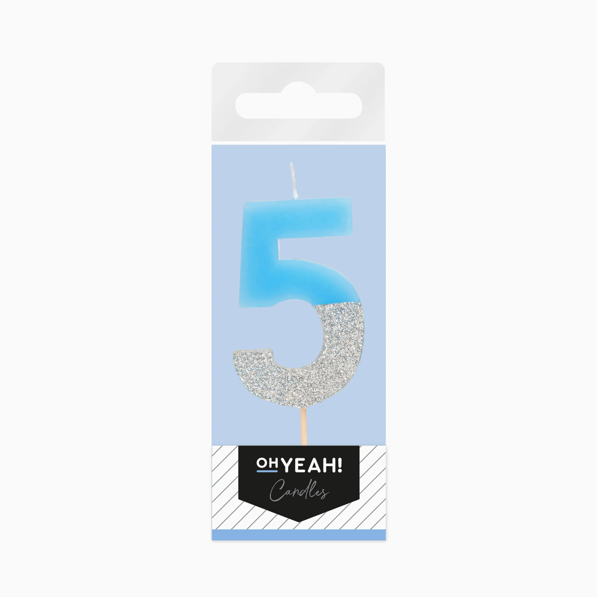 Vela Número Glitter 7 cm Bicolor Azul y Plata - Image 38