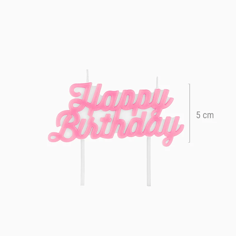 Vela "Happy Birthday" Rosa Pastel - Image 3
