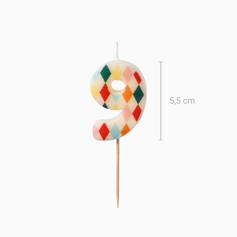 Vela Número Circo 5.5 cm Rombos - Image 31