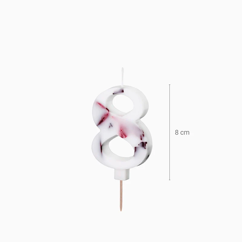 Vela Número Flor 8 cm Blanco - Image 30