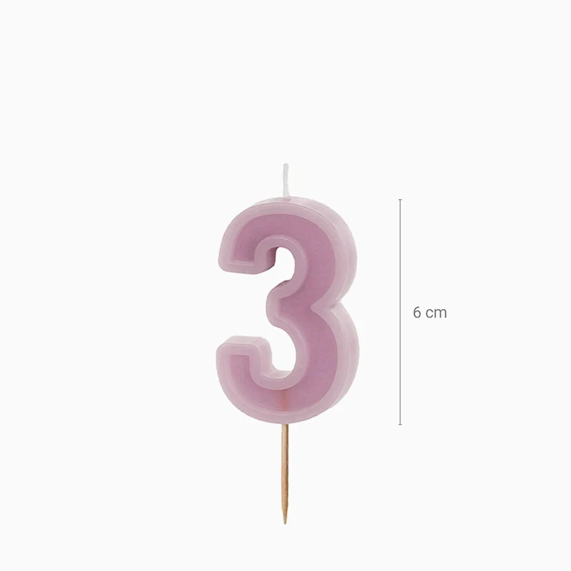 Vela Número Pastel 6 cm Lavanda - Image 25