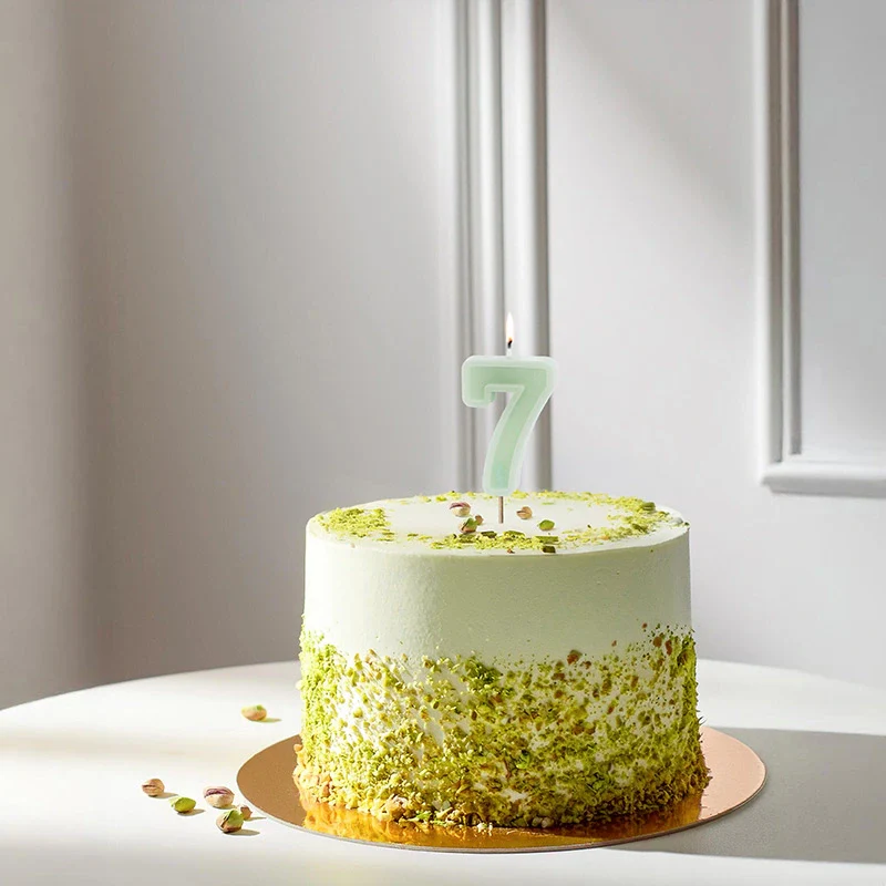 Vela Número Pastel 6 cm Verde Menta - Image 18