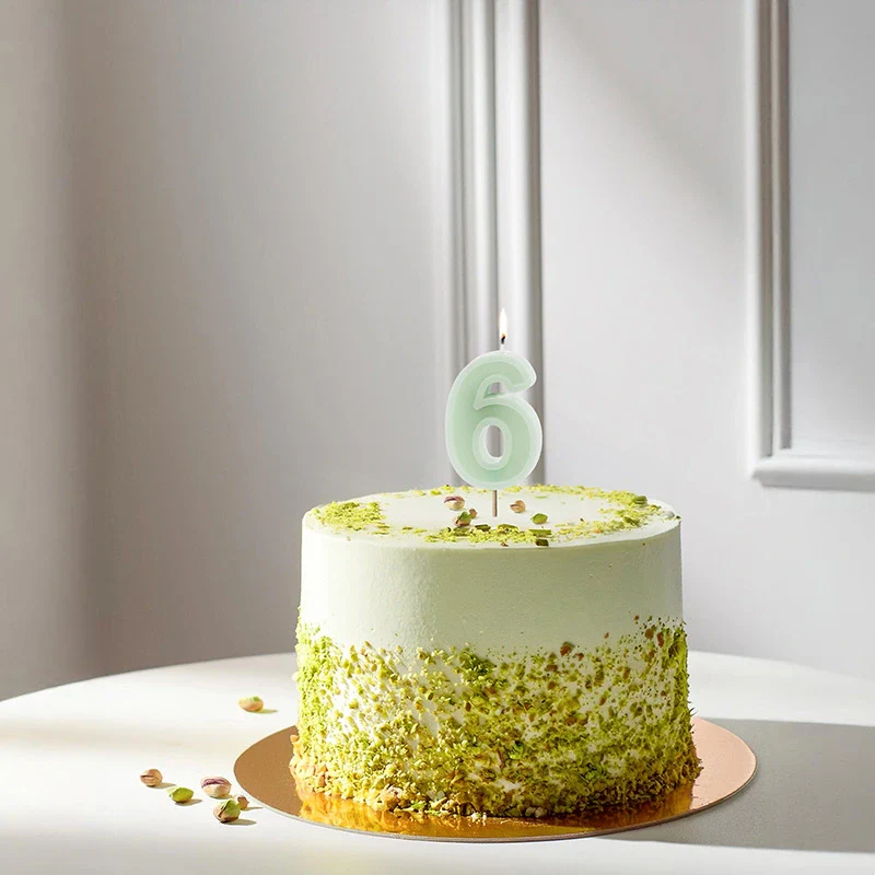 Vela Número Pastel 6 cm Verde Menta - Image 19