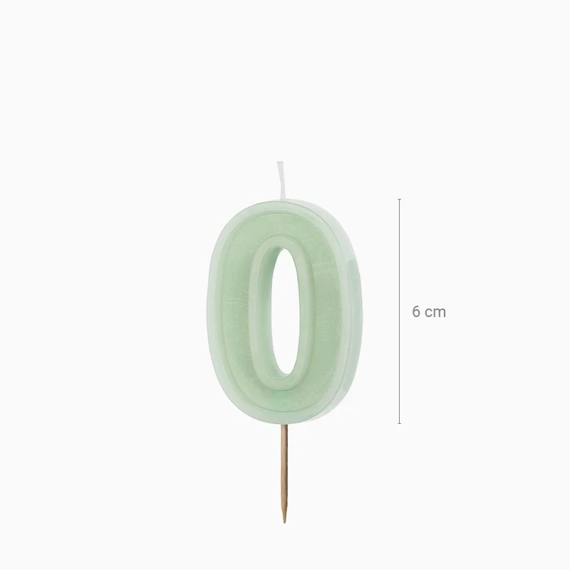 Vela Número Pastel 6 cm Verde Menta - Image 23