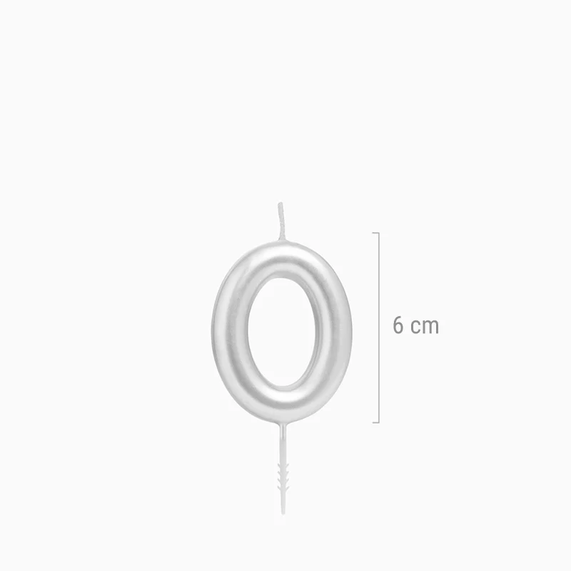 Vela Número Pequeña Metalizada 6 cm Plata - Image 22