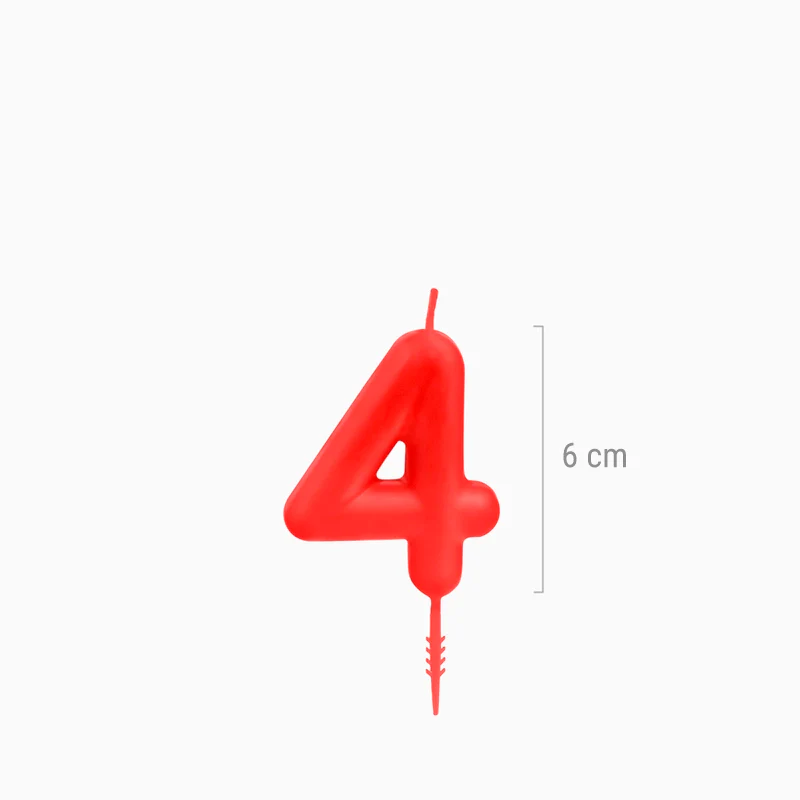 Vela Número Pequeña 6 cm Rojo - Image 26