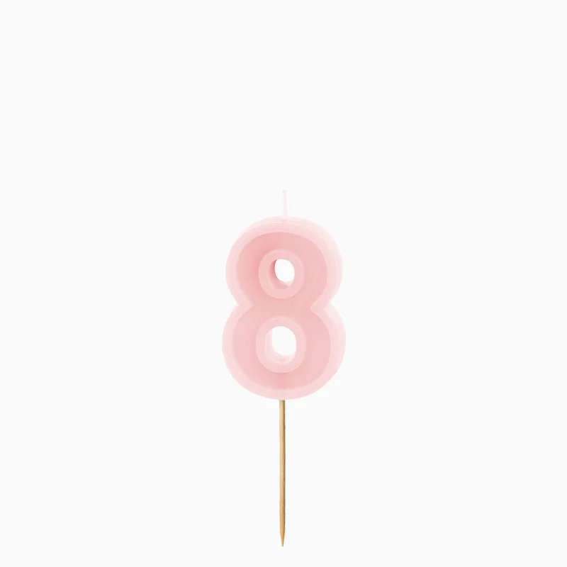 Vela Número Pequeña 6 cm Rosa Pastel - Image 11
