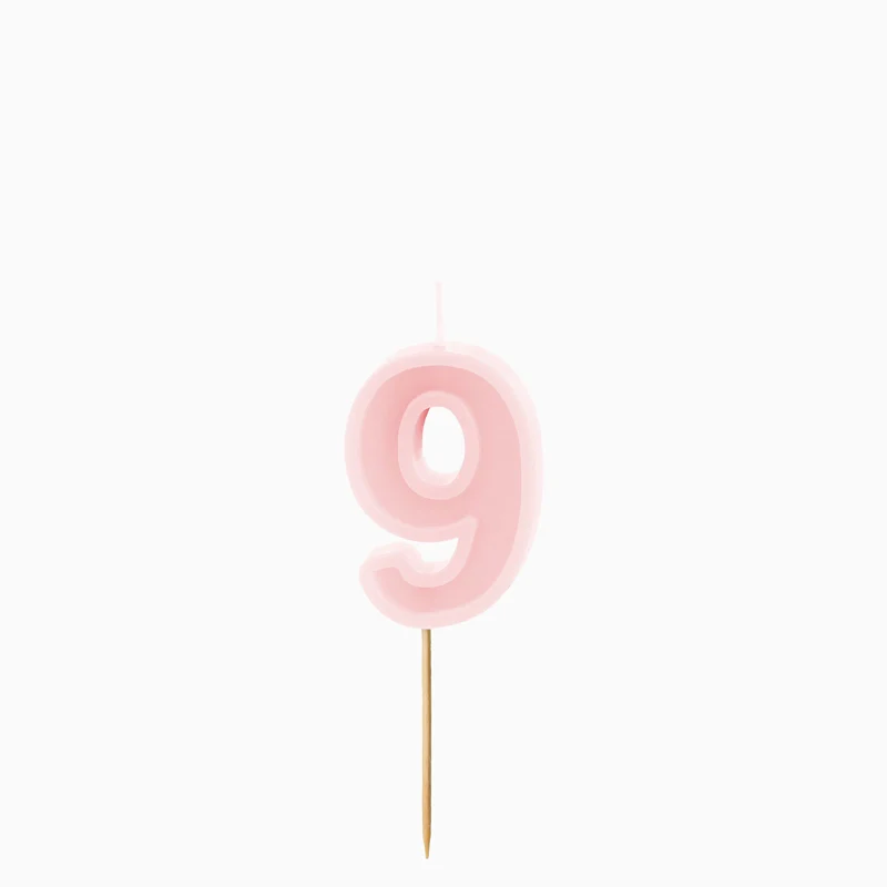 Vela Número Pequeña 6 cm Rosa Pastel - Image 12