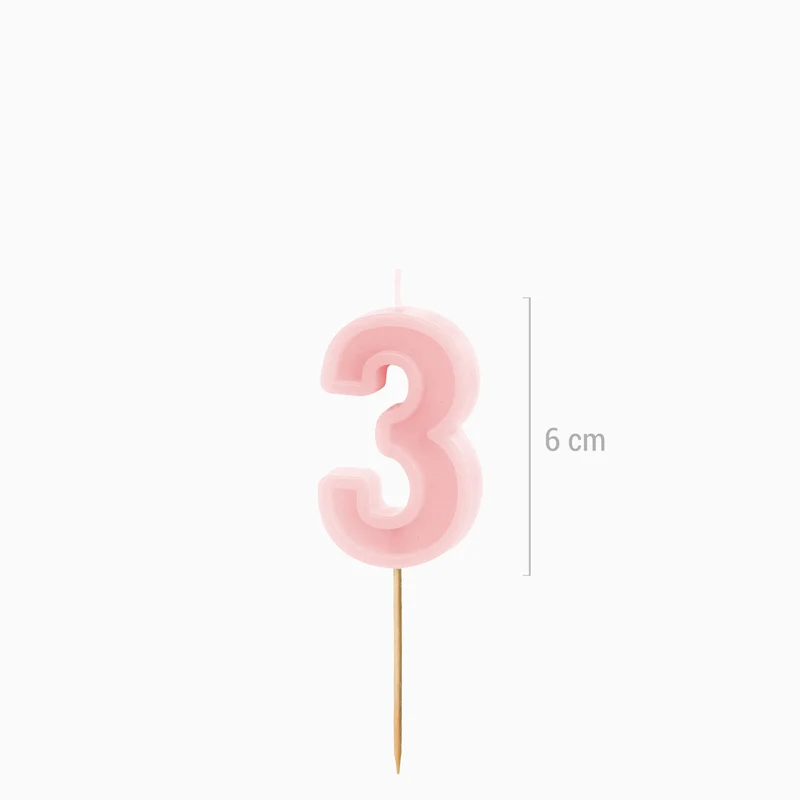 Vela Número Pequeña 6 cm Rosa Pastel - Image 18