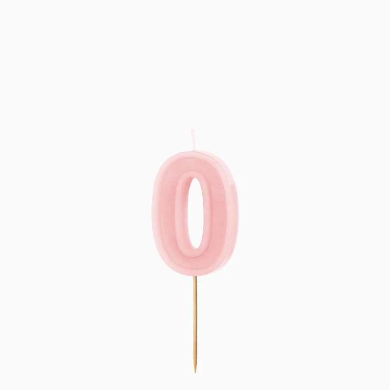 Vela Número Pequeña 6 cm Rosa Pastel - Image 3