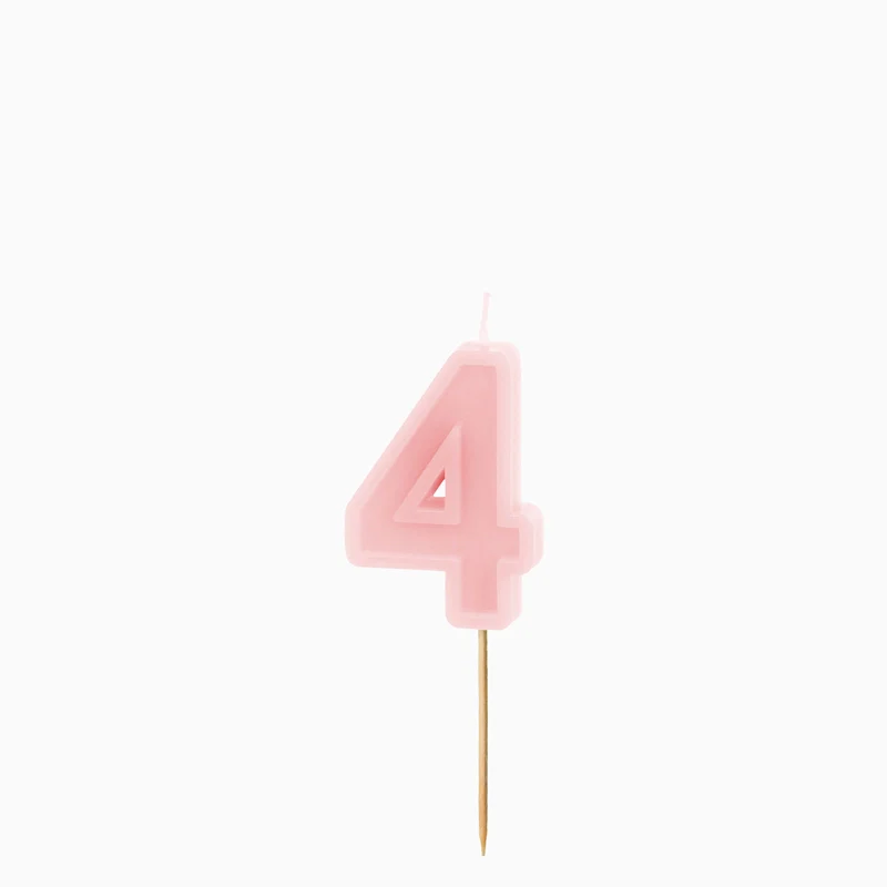Vela Número Pequeña 6 cm Rosa Pastel - Image 7