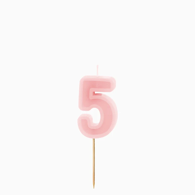 Vela Número Pequeña 6 cm Rosa Pastel - Image 8