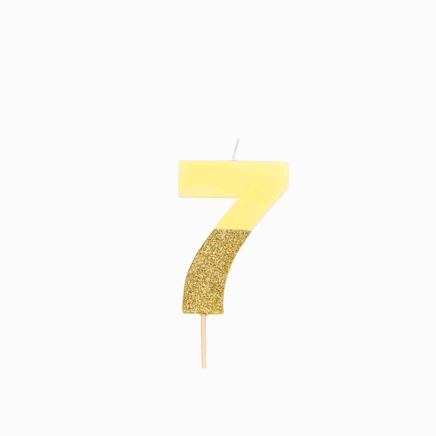 Vela Número Glitter 7 cm Bicolor Amarillo y Oro - Image 10