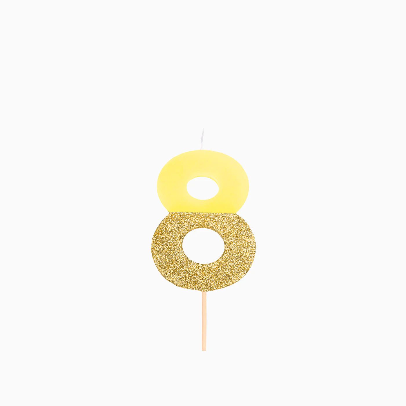 Vela Número Glitter 7 cm Bicolor Amarillo y Oro - Image 11