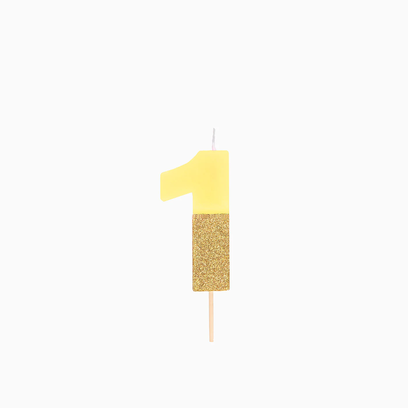 Vela Número Glitter 7 cm Bicolor Amarillo y Oro - Image 4