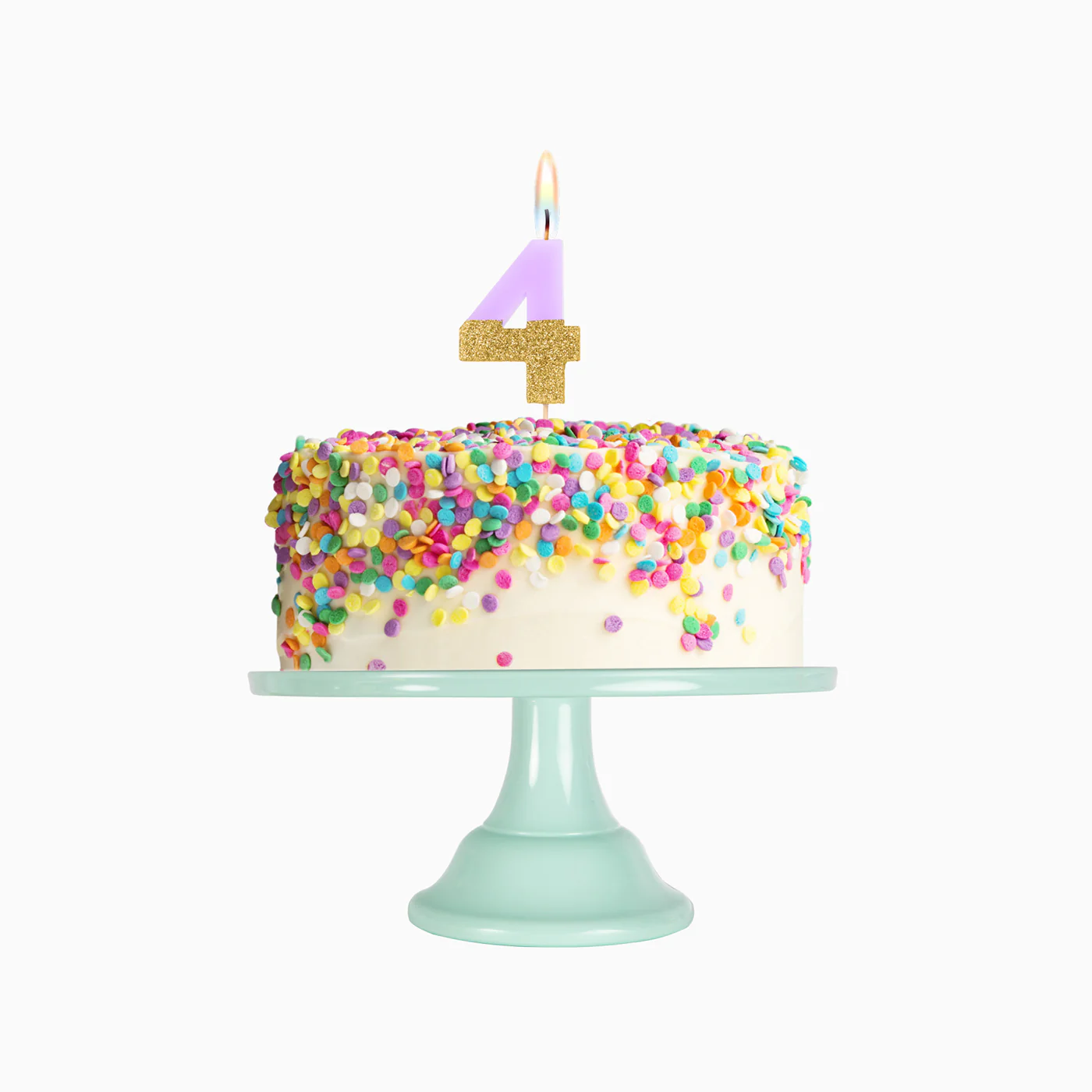 Vela Número Glitter 7 cm Bicolor Lila y Oro - Image 17