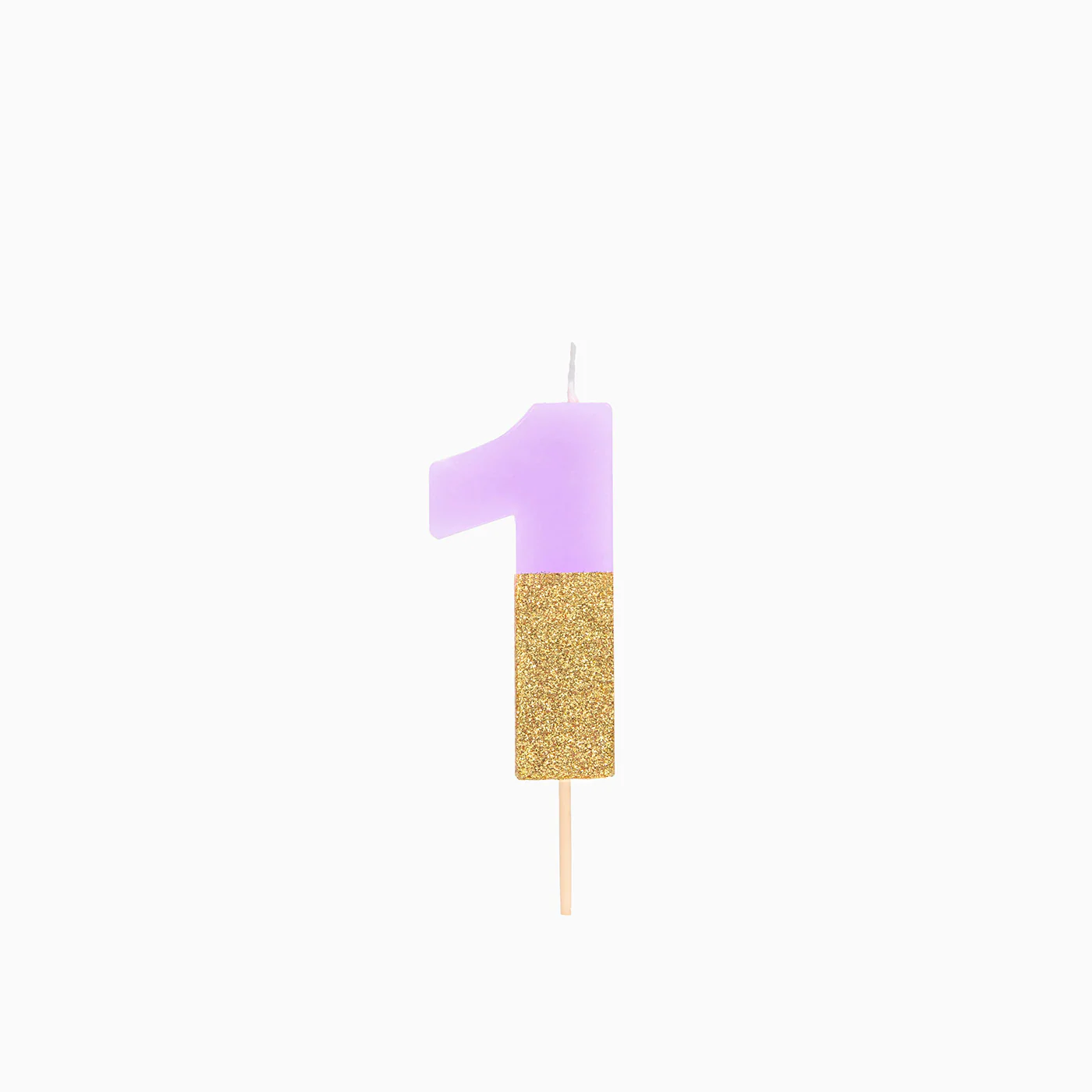 Vela Número Glitter 7 cm Bicolor Lila y Oro - Image 4