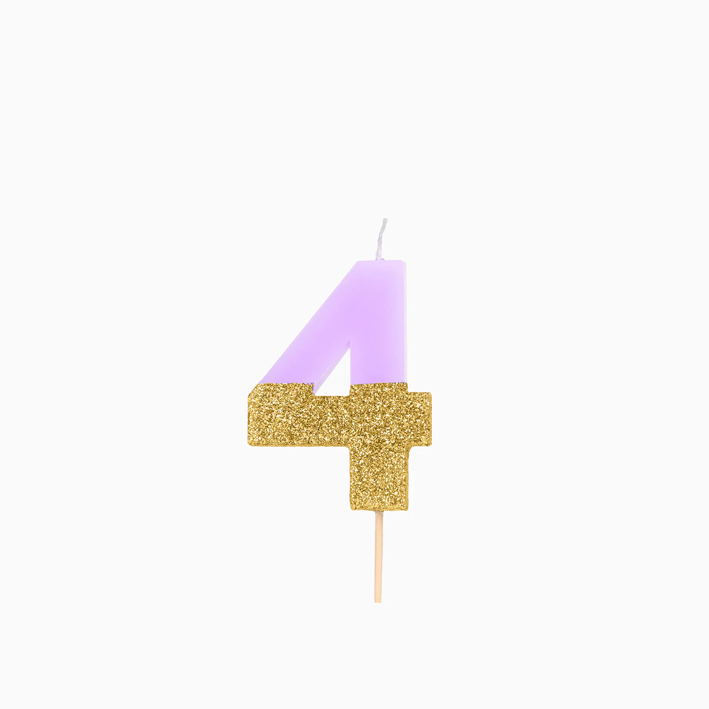 Vela Número Glitter 7 cm Bicolor Lila y Oro - Image 7