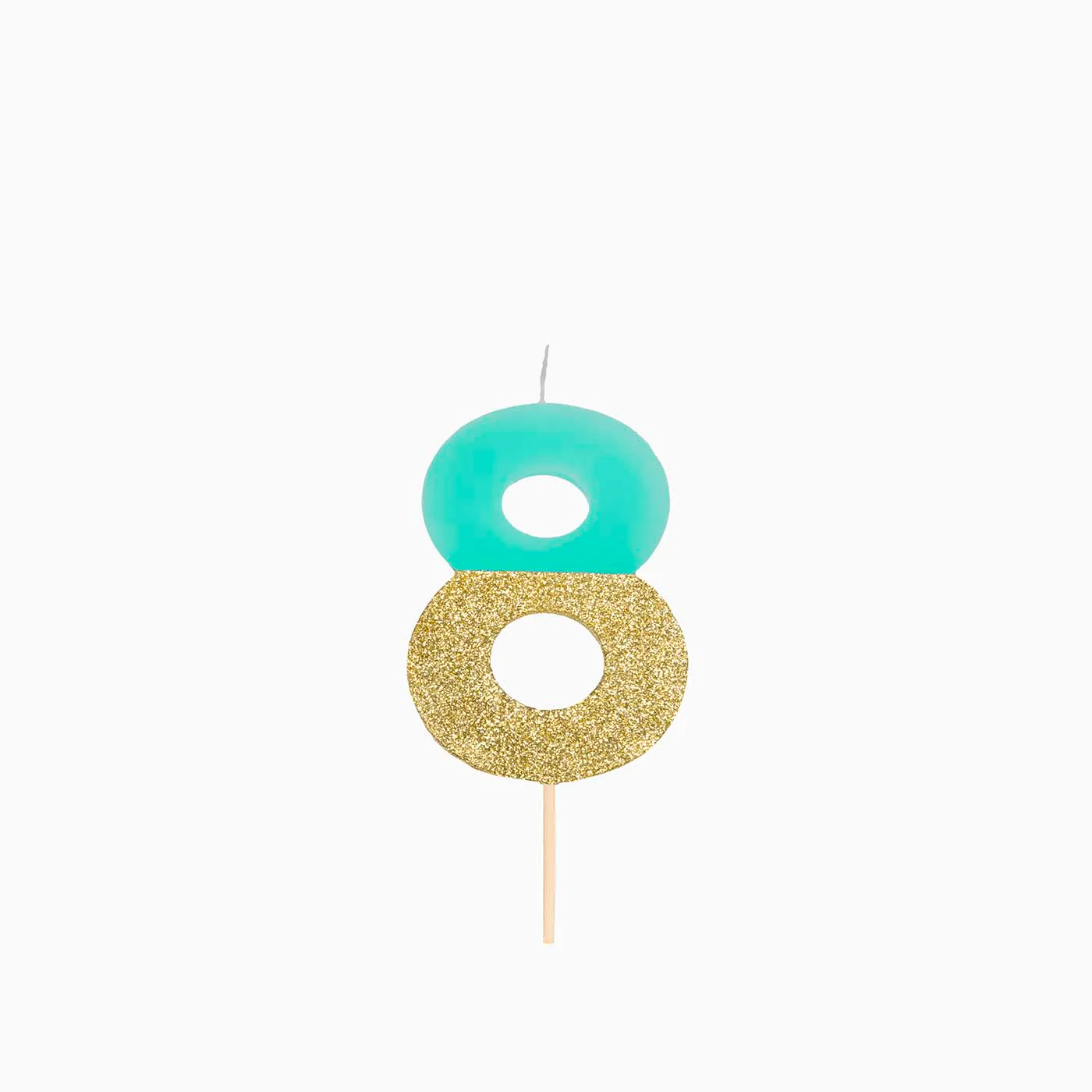 Vela Número Glitter 7 cm Bicolor Menta y Oro - Image 11