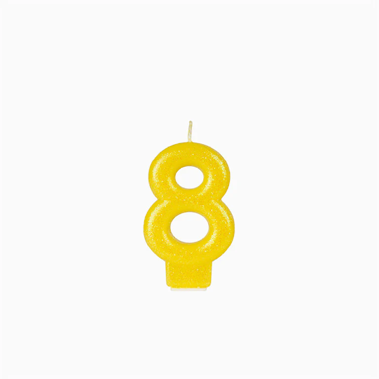 Vela Número Pequeña Glitter 8.5 cm Amarillo - Image 11