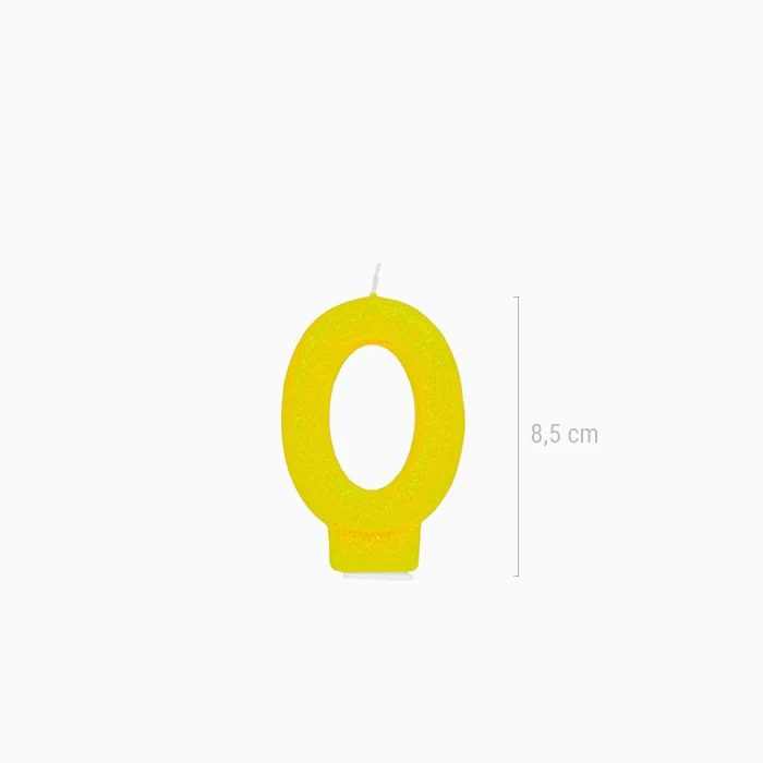 Vela Número Pequeña Glitter 8.5 cm Amarillo - Image 14