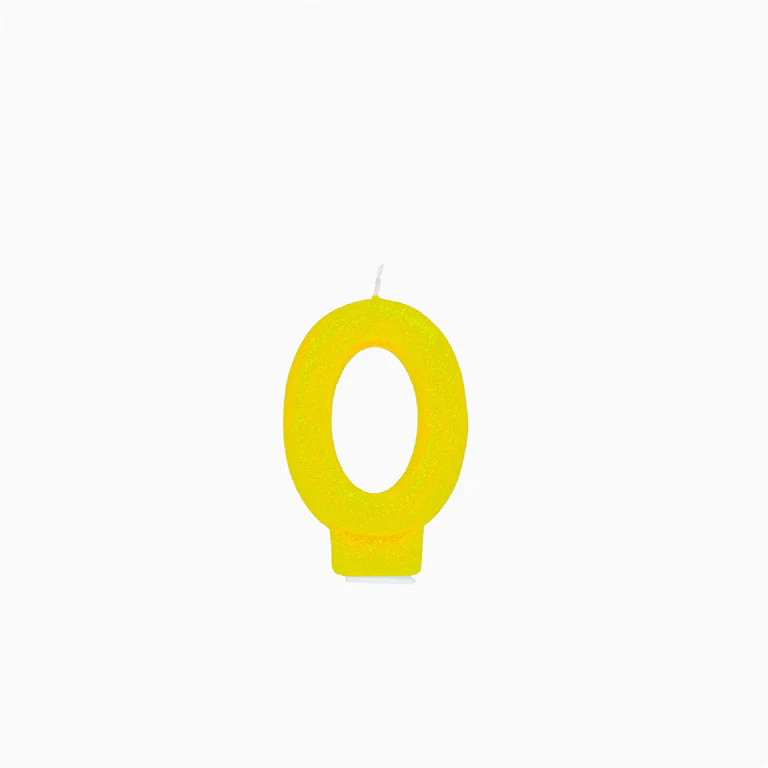 Vela Número Pequeña Glitter 8.5 cm Amarillo - Image 3