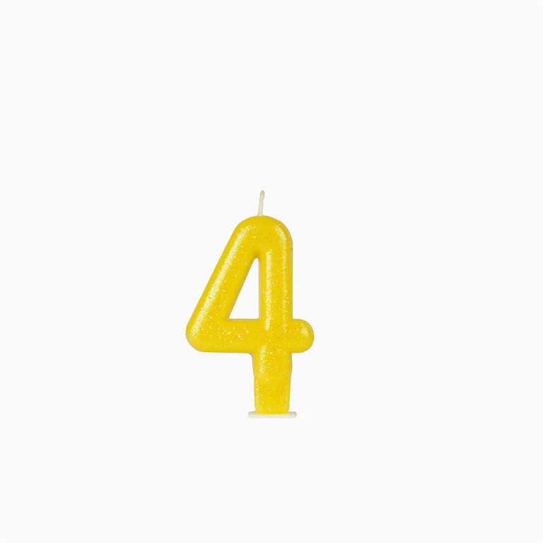 Vela Número Pequeña Glitter 8.5 cm Amarillo - Image 7
