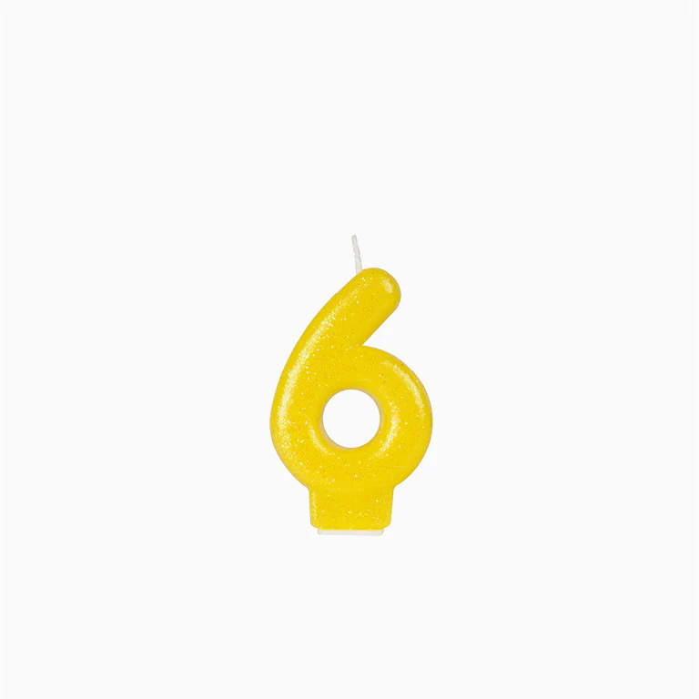 Vela Número Pequeña Glitter 8.5 cm Amarillo - Image 9