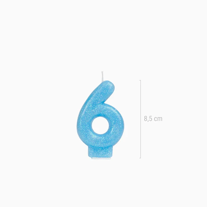 Vela Número Pequeña Glitter 8.5 cm Azul Pastel - Image 19