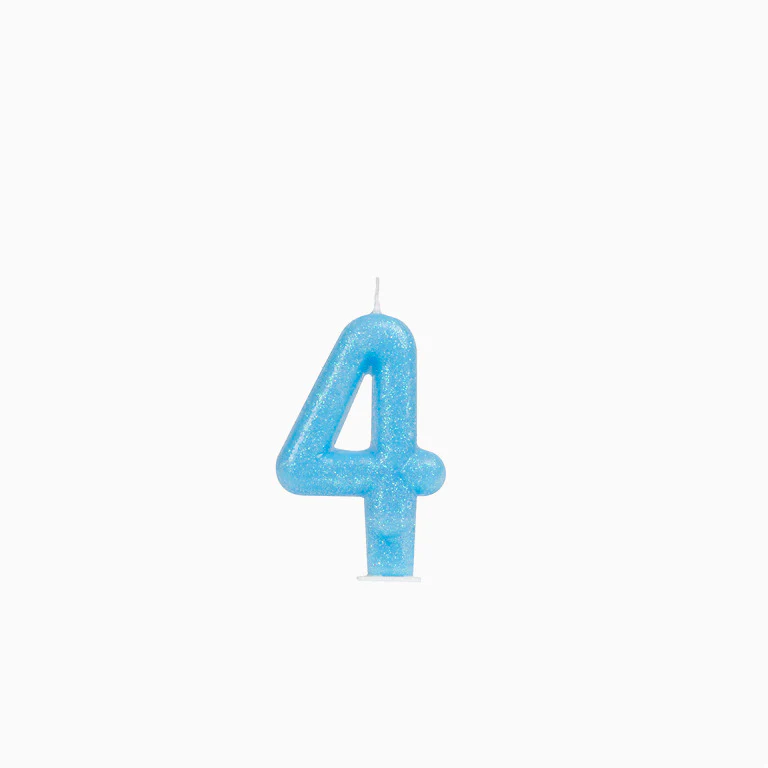 Vela Número Pequeña Glitter 8.5 cm Azul Pastel - Image 6
