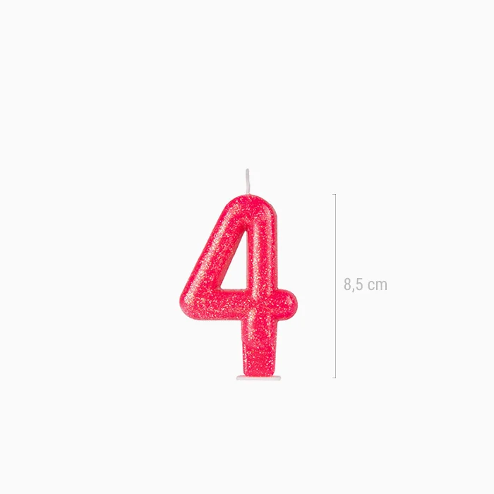 Vela Número Pequeña Glitter 8.5 cm Fucsia - Image 17