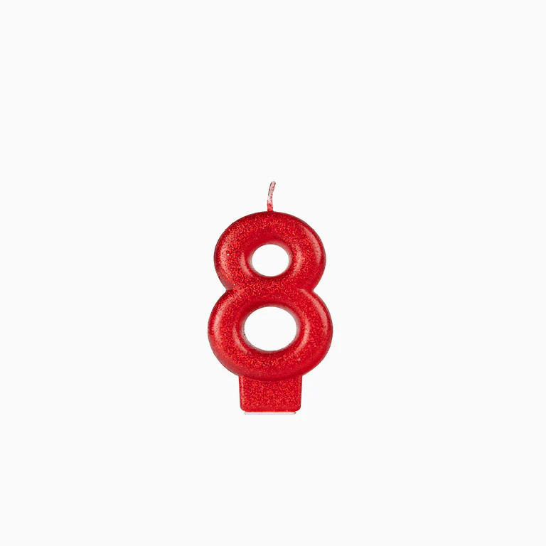 Vela Número Pequeña Glitter 8.5 cm Rojo - Image 11