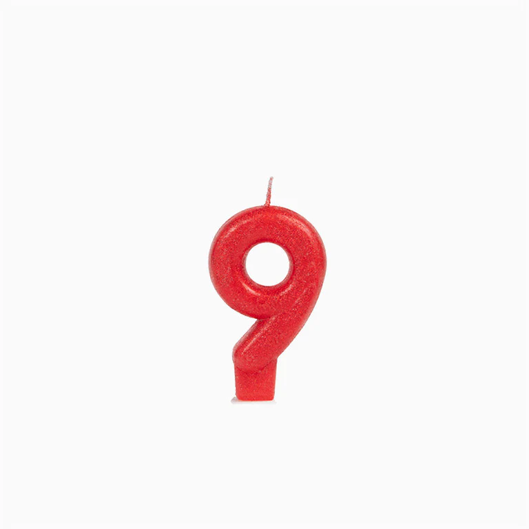Vela Número Pequeña Glitter 8.5 cm Rojo - Image 12