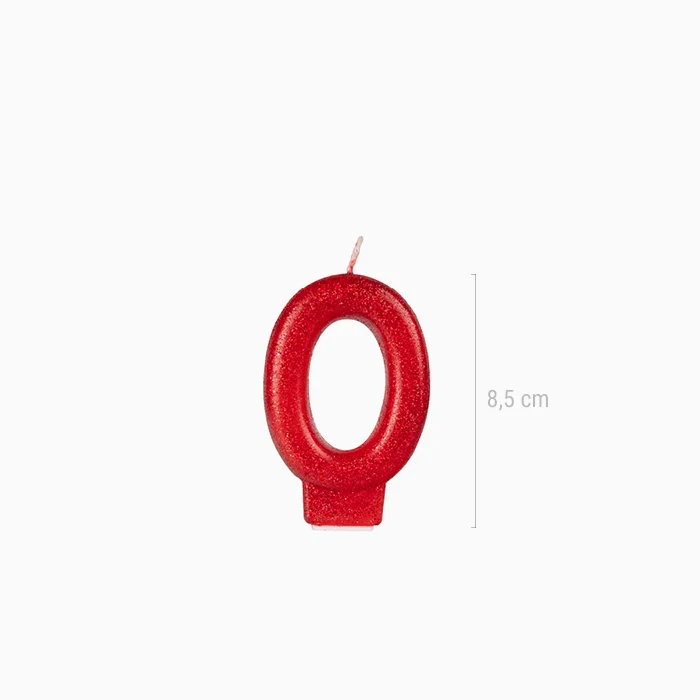 Vela Número Pequeña Glitter 8.5 cm Rojo - Image 13