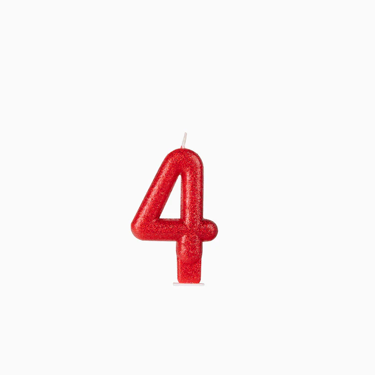 Vela Número Pequeña Glitter 8.5 cm Rojo - Image 7