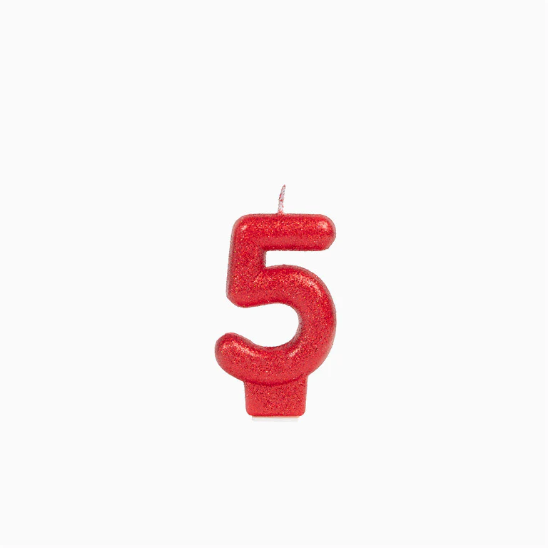 Vela Número Pequeña Glitter 8.5 cm Rojo - Image 8