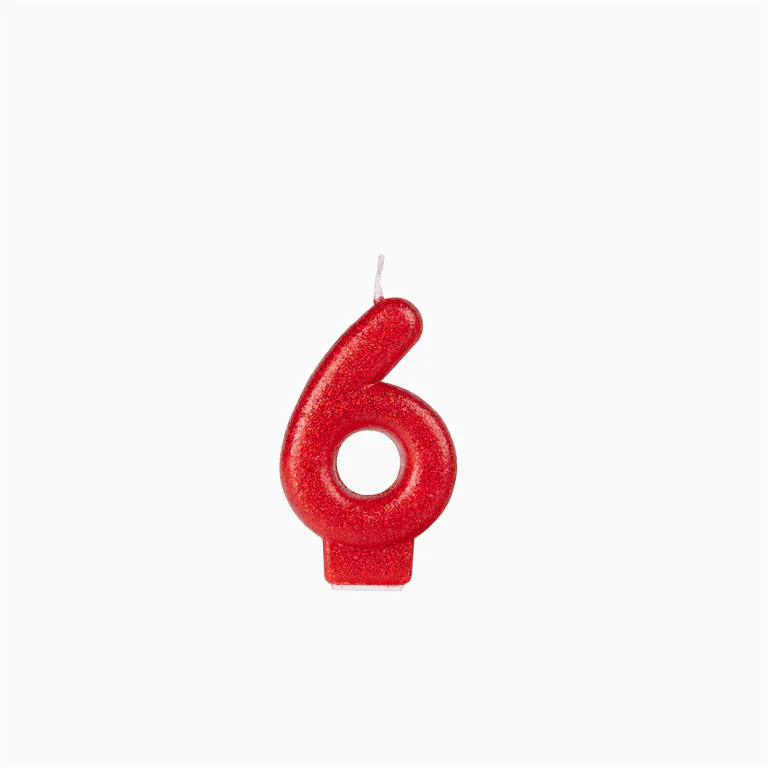 Vela Número Pequeña Glitter 8.5 cm Rojo - Image 9