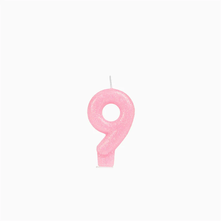 Vela Número Pequeña Glitter 8.5 cm Rosa - Image 12