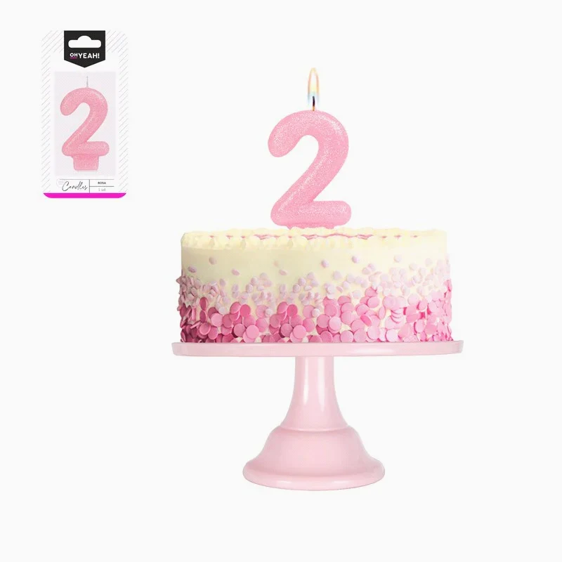 Vela Número Pequeña Glitter 8.5 cm Rosa - Image 15