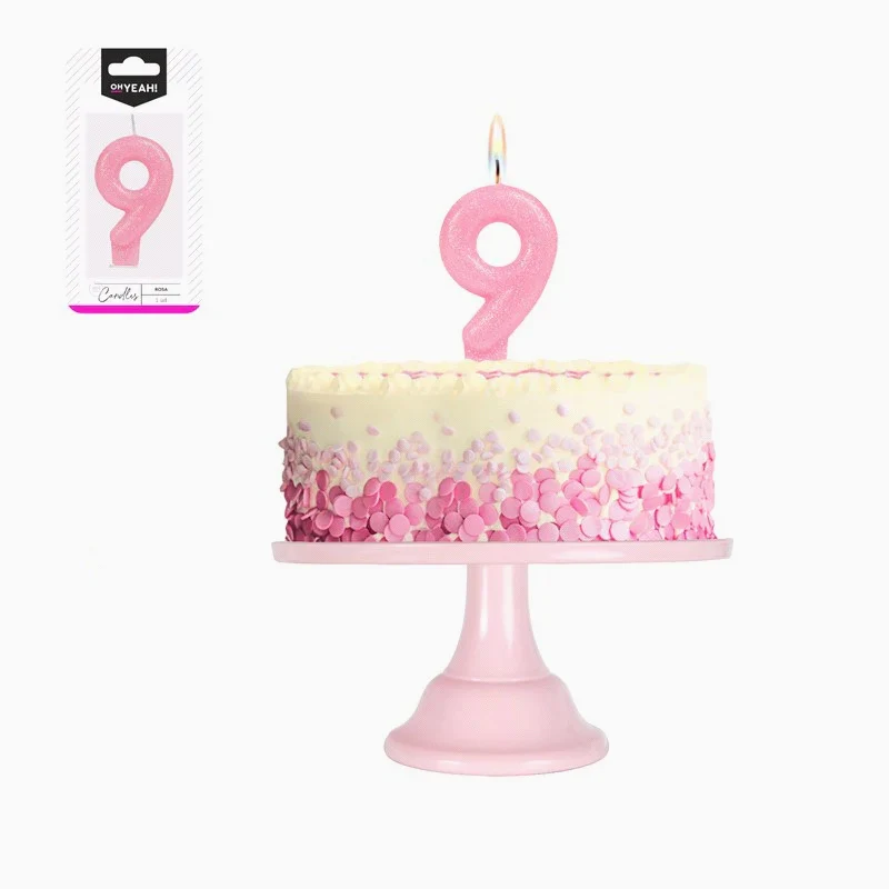 Vela Número Pequeña Glitter 8.5 cm Rosa - Image 22