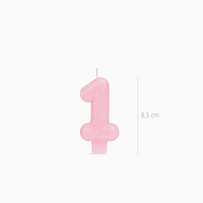 Vela Número Pequeña Glitter 8.5 cm Rosa - Image 24