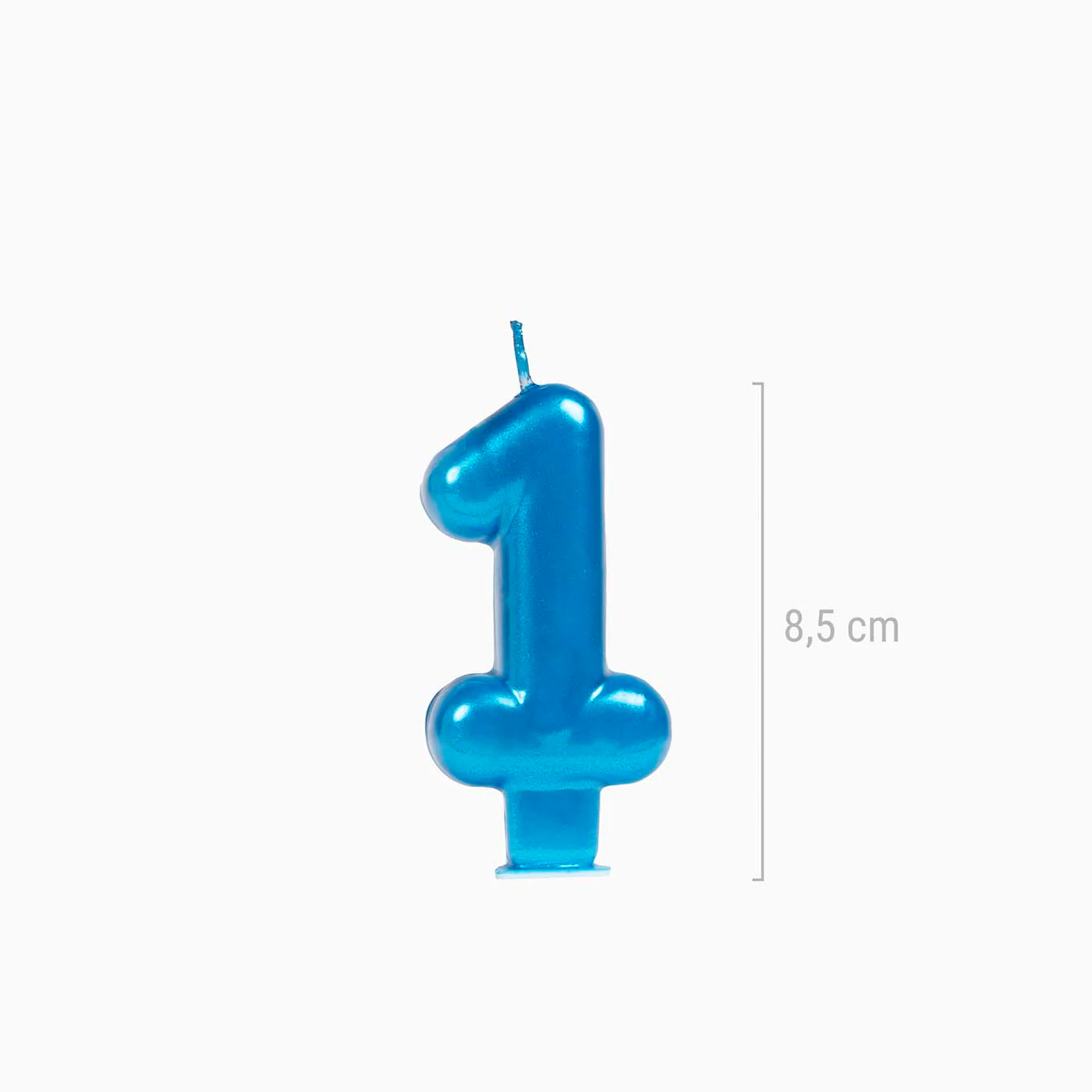 Vela Número Pequeña Metalizada 8.5 cm Azul - Image 24
