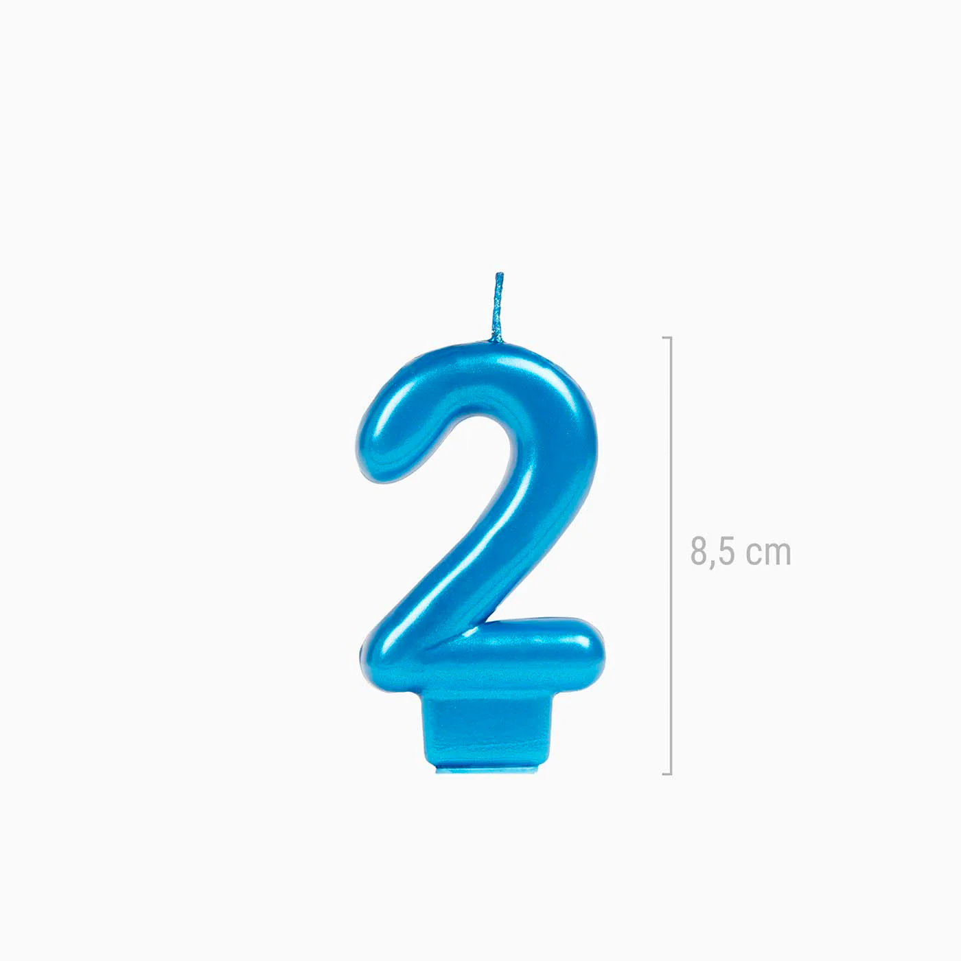 Vela Número Pequeña Metalizada 8.5 cm Azul - Image 25
